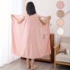 1pc Women's Shower Dress; Wearable Bath Wrap Towels For Women; Patched Pocket Bathrobe; Shower Spa Wrap For Sauna Beach Pool; Super Absorbent Bath Ski